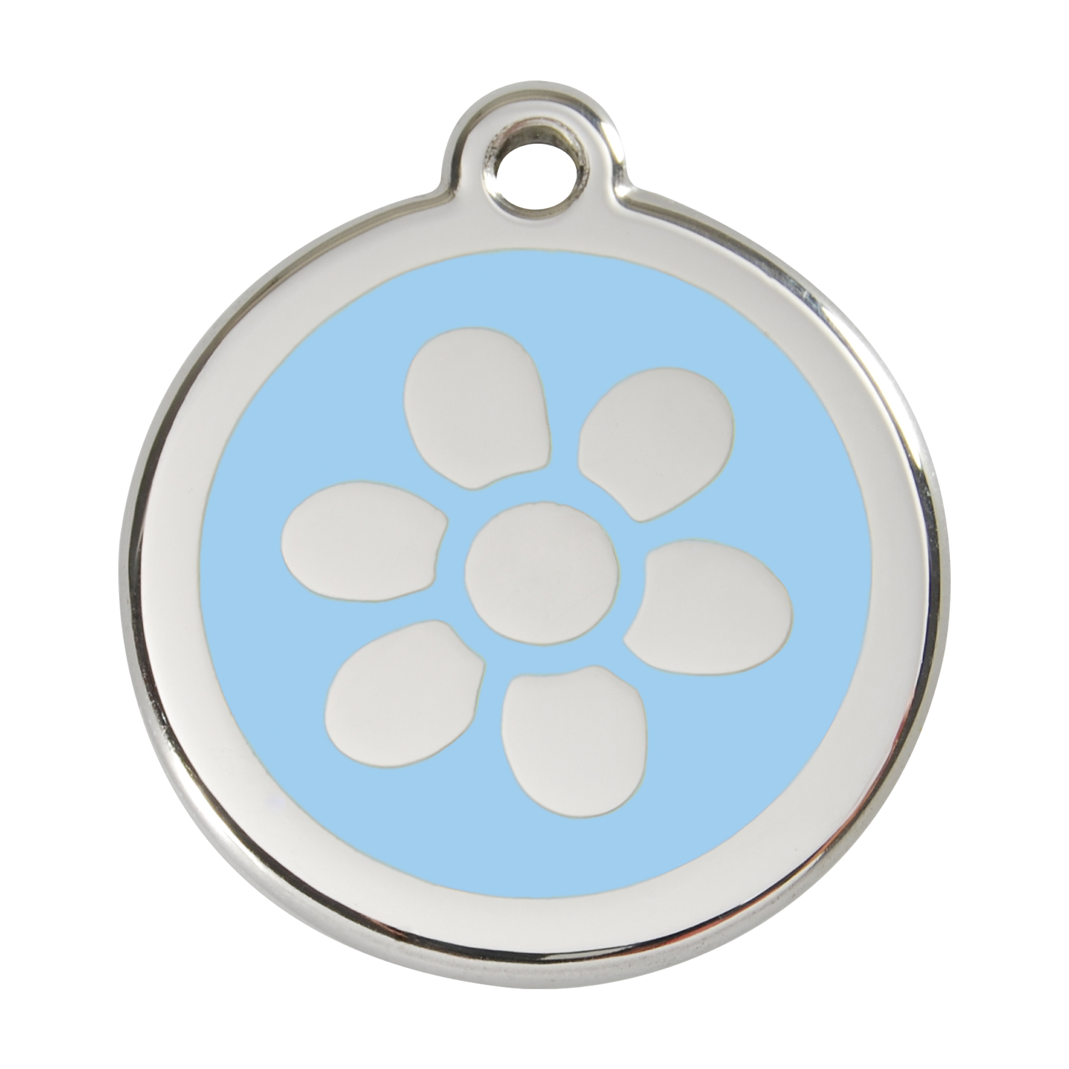Red Dingo Stainless Steel & Enamel Flower Dog ID Tag