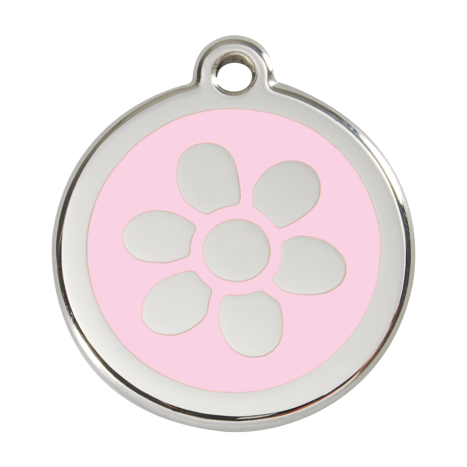 Red Dingo Stainless Steel & Enamel Flower Dog ID Tag