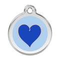 Red Dingo Stainless Steel & Enamel Blue Heart Dog ID Tag