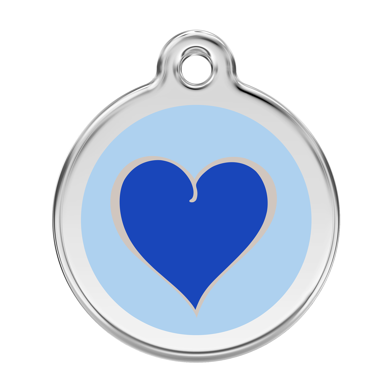Red Dingo Stainless Steel & Enamel Blue Heart Dog ID Tag