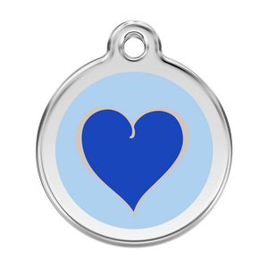 Red Dingo Stainless Steel & Enamel Blue Heart Dog ID Tag