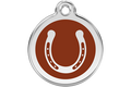Red Dingo Stainless Steel & Enamel Horseshoe Dog ID Tag