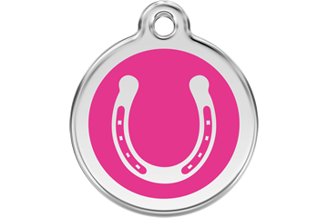 Red Dingo Stainless Steel & Enamel Horseshoe Dog ID Tag