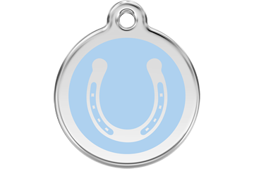 Red Dingo Stainless Steel & Enamel Horseshoe Dog ID Tag