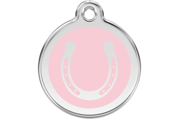 Red Dingo Stainless Steel & Enamel Horseshoe Dog ID Tag