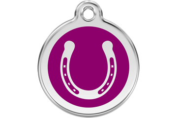 Red Dingo Stainless Steel & Enamel Horseshoe Dog ID Tag