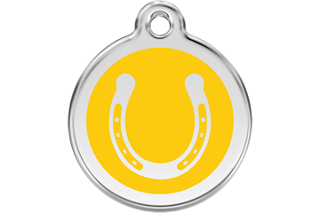Red Dingo Stainless Steel & Enamel Horseshoe Dog ID Tag
