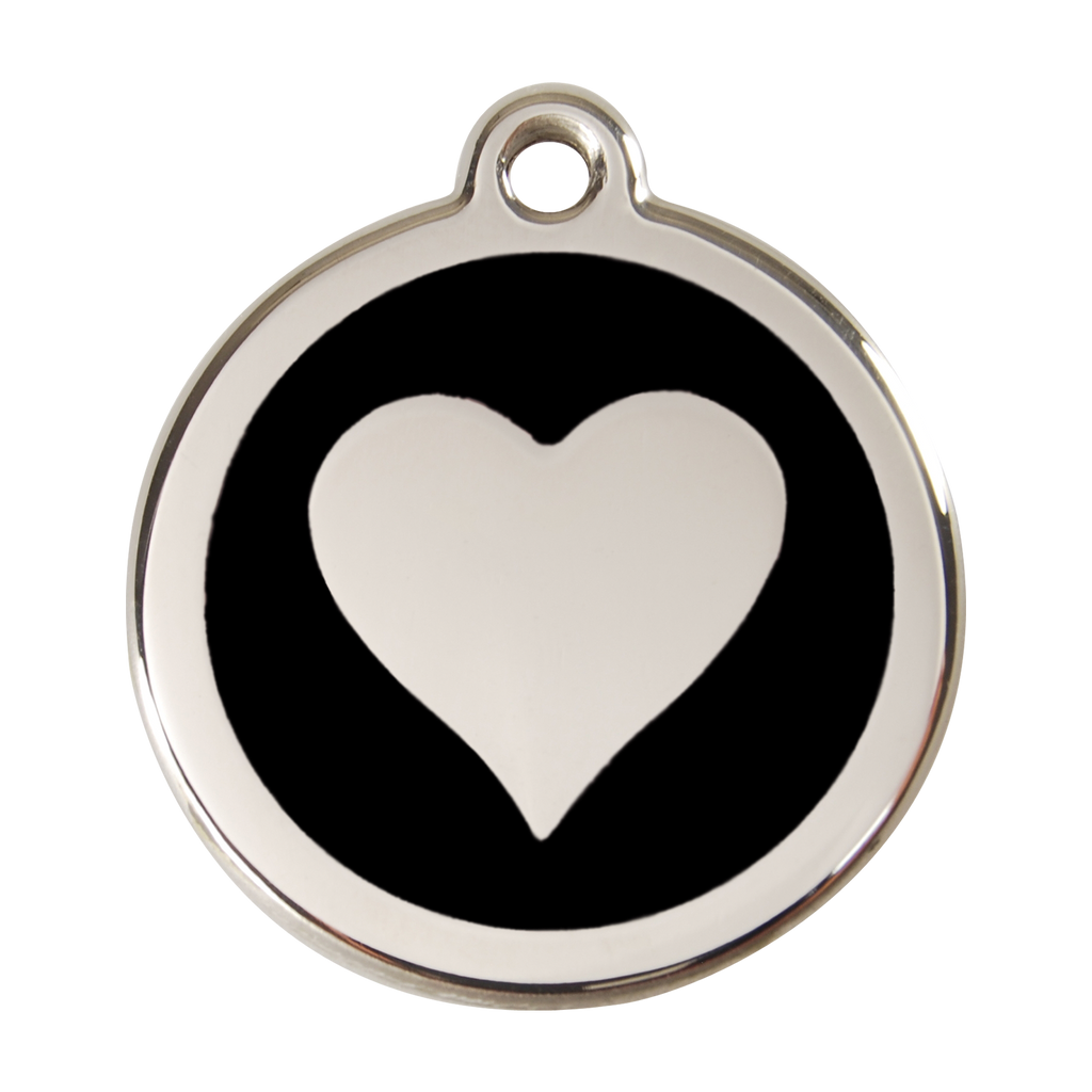 Red Dingo Stainless Steel & Enamel Heart Dog ID Tag