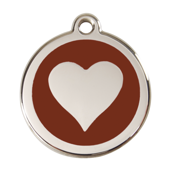 Red Dingo Stainless Steel & Enamel Heart Dog ID Tag