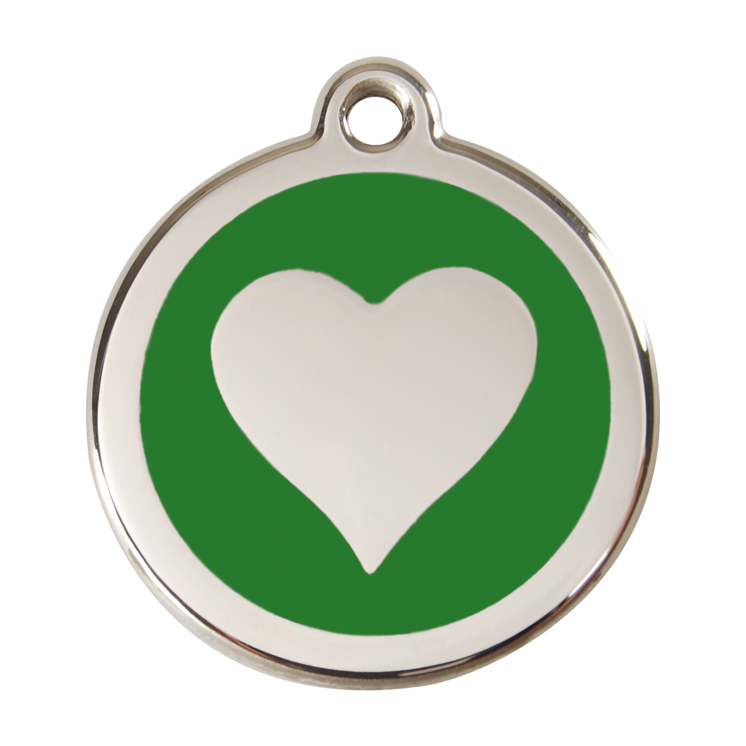 Red Dingo Stainless Steel & Enamel Heart Dog ID Tag