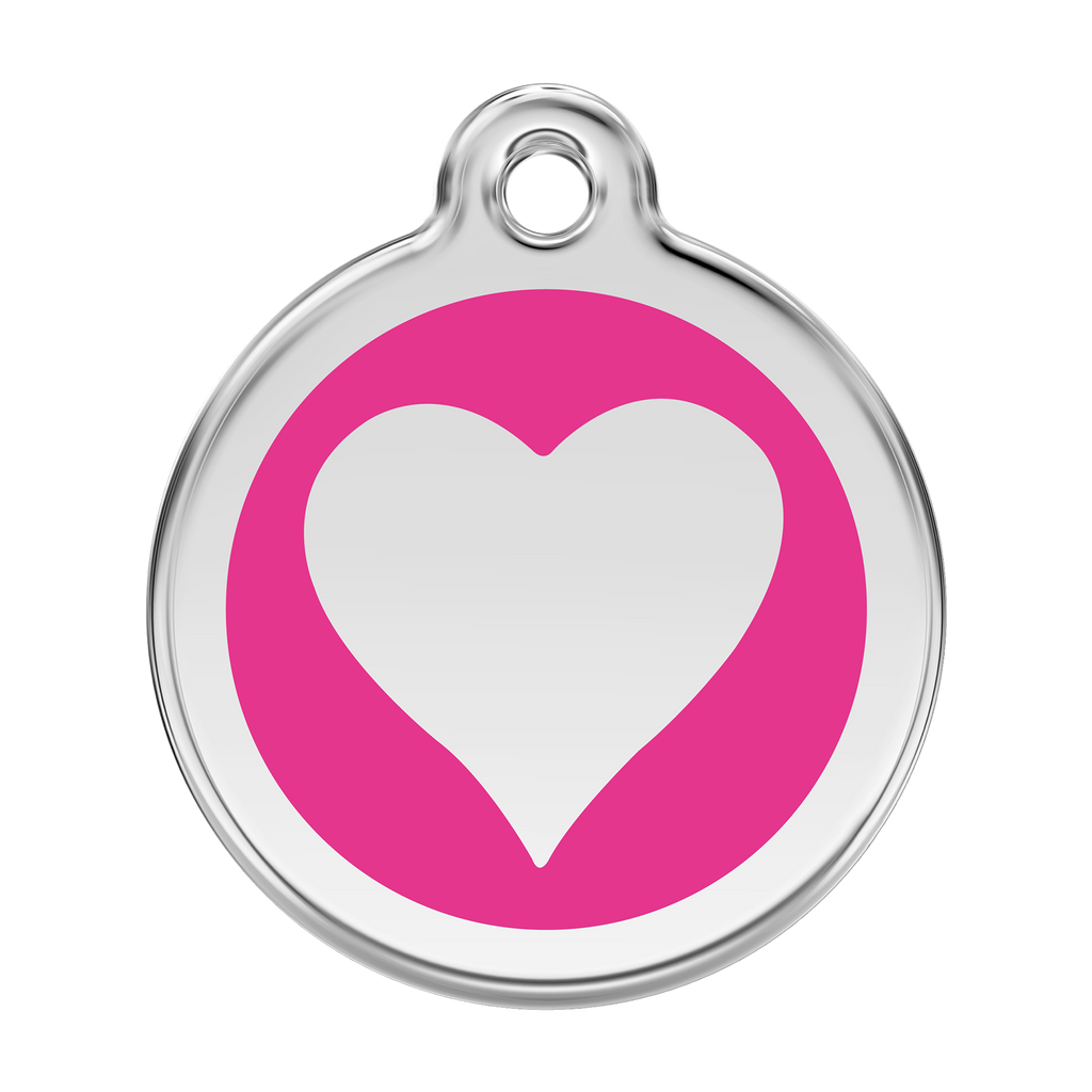 Red Dingo Stainless Steel & Enamel Heart Dog ID Tag
