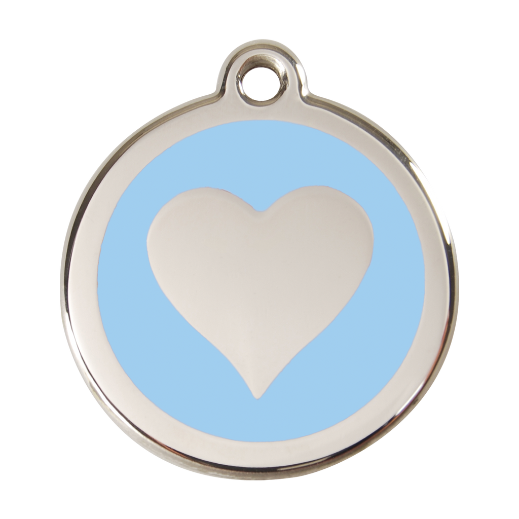 Red Dingo Stainless Steel & Enamel Heart Dog ID Tag