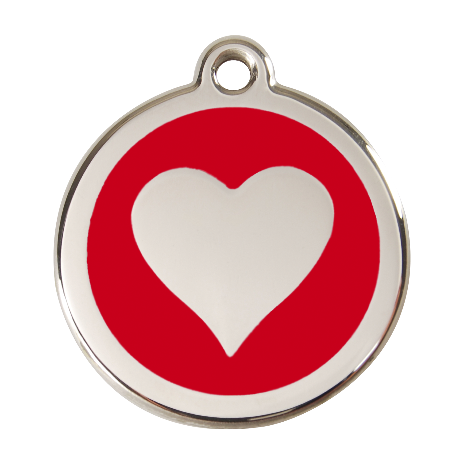 Red Dingo Stainless Steel & Enamel Heart Dog ID Tag