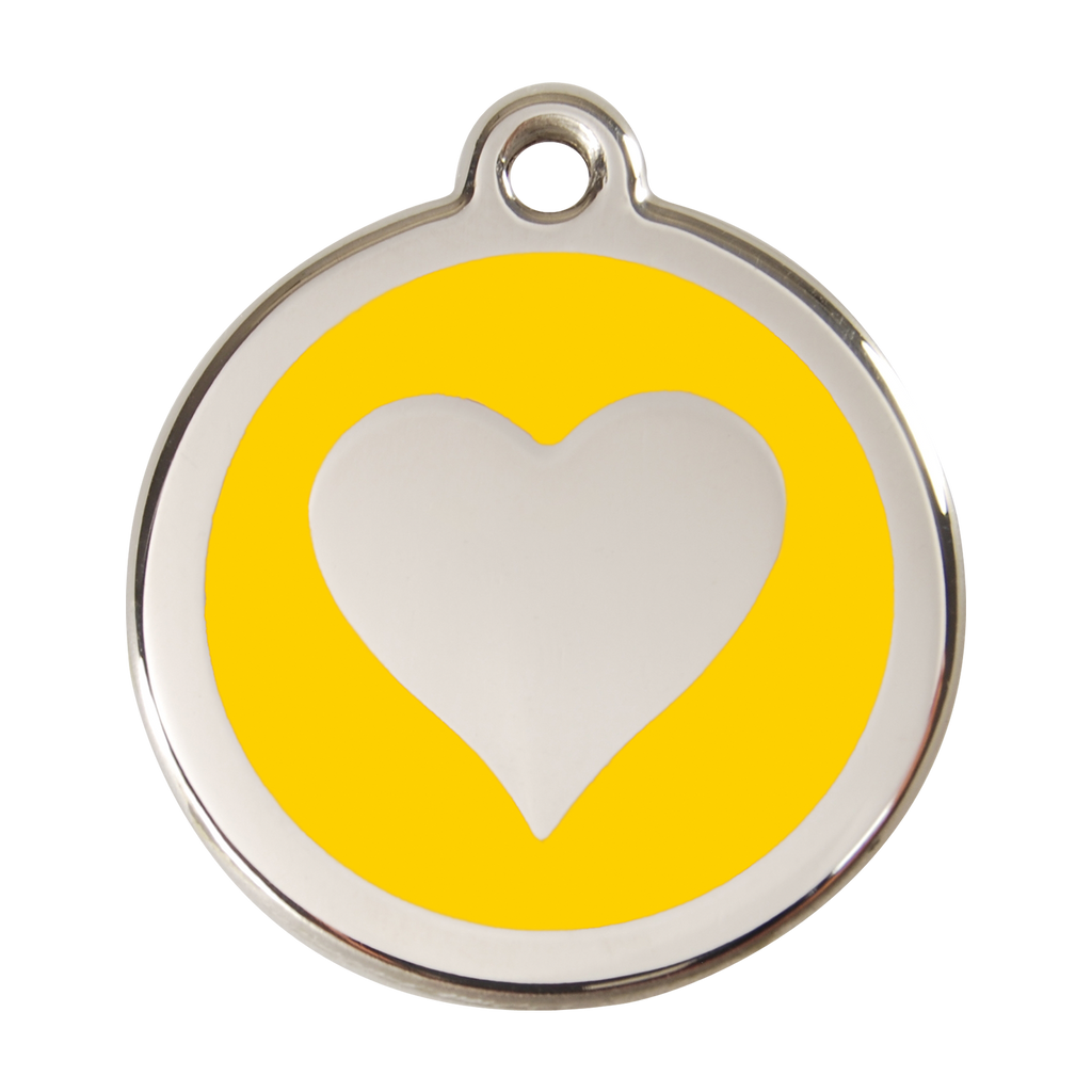 Red Dingo Stainless Steel & Enamel Heart Dog ID Tag