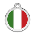 Red Dingo Stainless Steel & Enamel Italian Flag Dog ID Tag