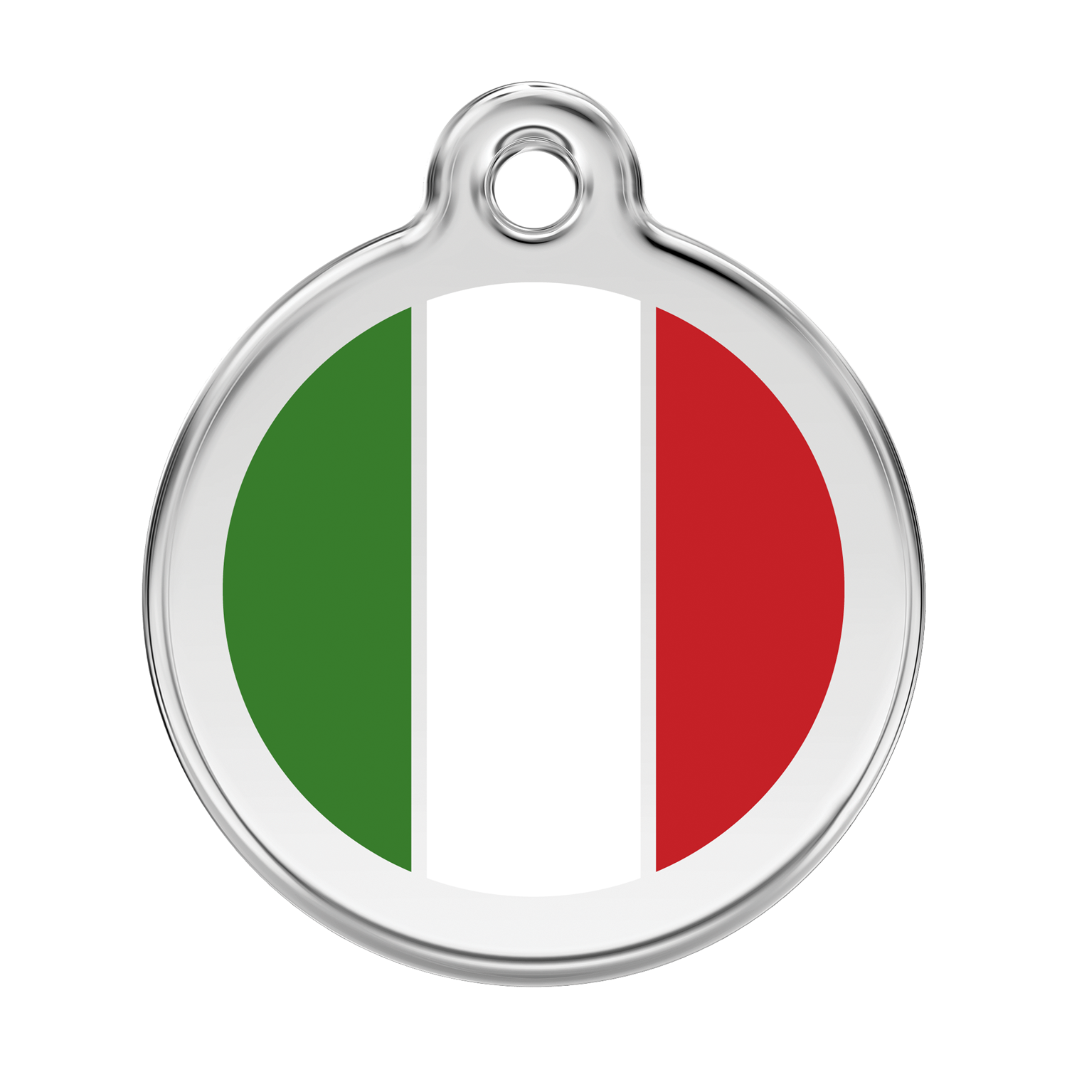 Red Dingo Stainless Steel & Enamel Italian Flag Dog ID Tag