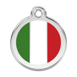 Red Dingo Stainless Steel & Enamel Italian Flag Dog ID Tag