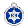 Red Dingo Stainless Steel & Enamel K9 Badge Dog ID Tag