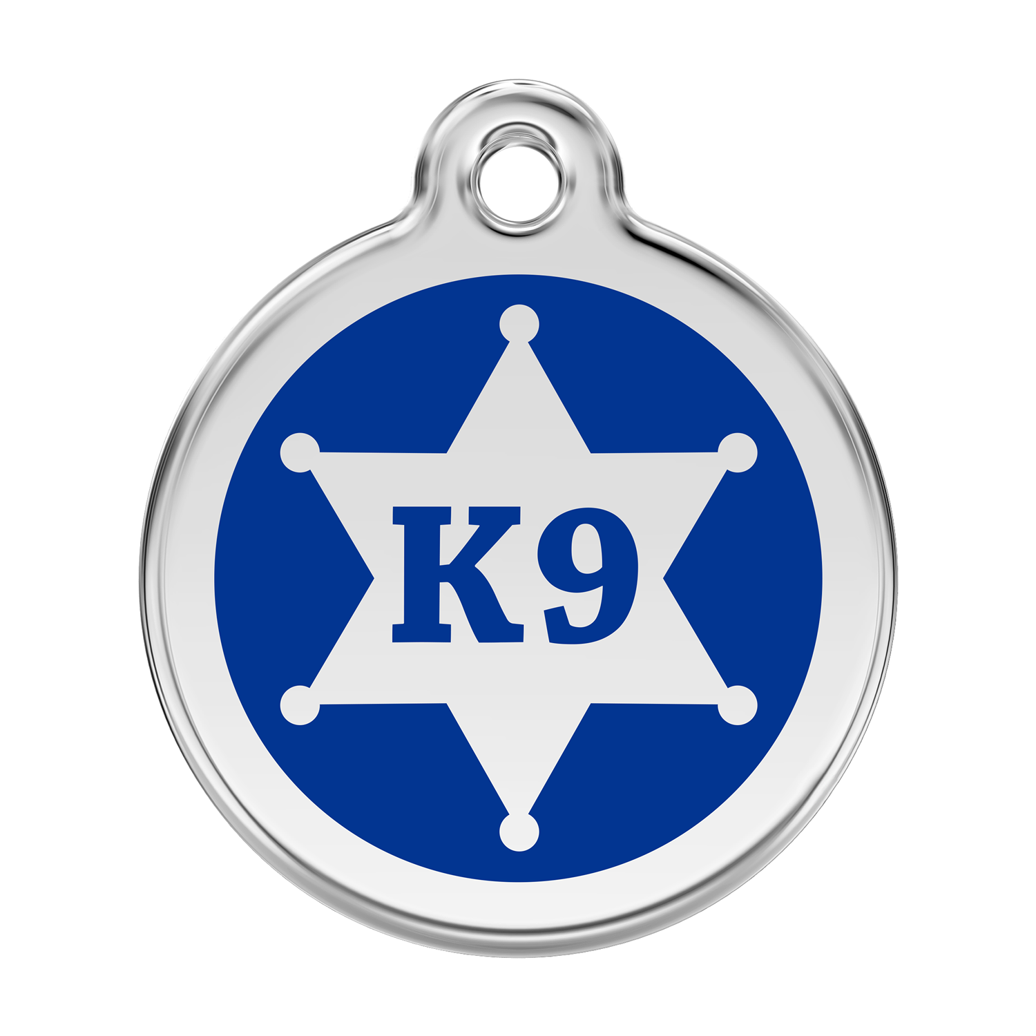 Red Dingo Stainless Steel & Enamel K9 Badge Dog ID Tag