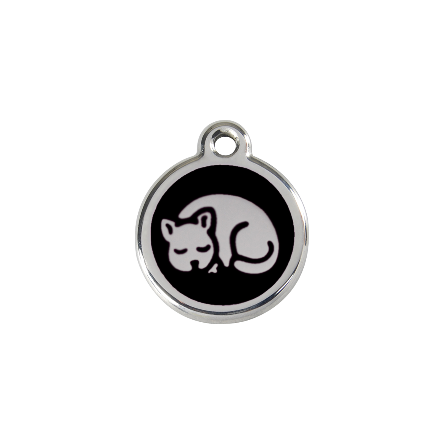 Red Dingo Stainless Steel Sleepy Kitty Cat ID Tag