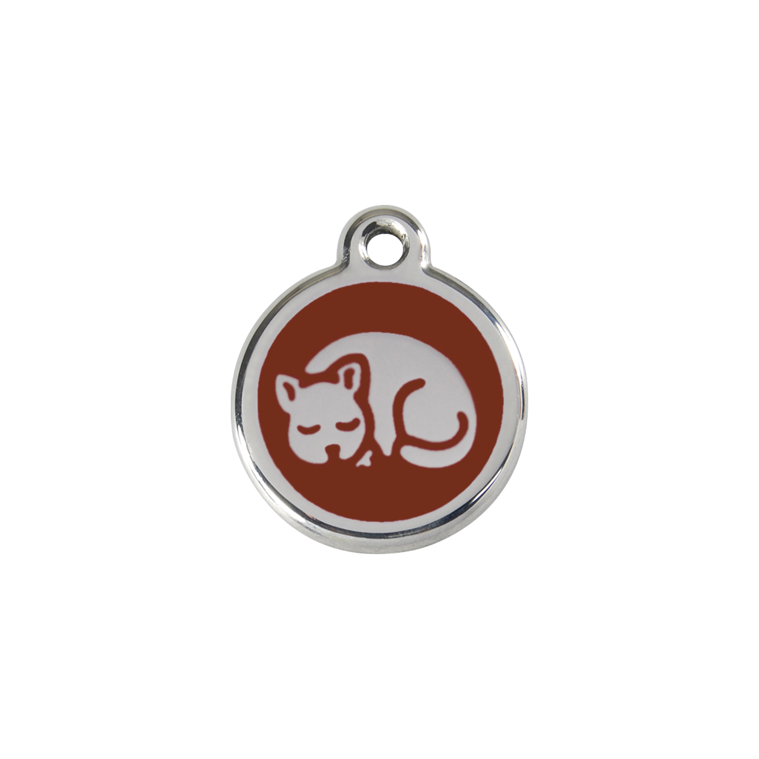 Red Dingo Stainless Steel Sleepy Kitty Cat ID Tag