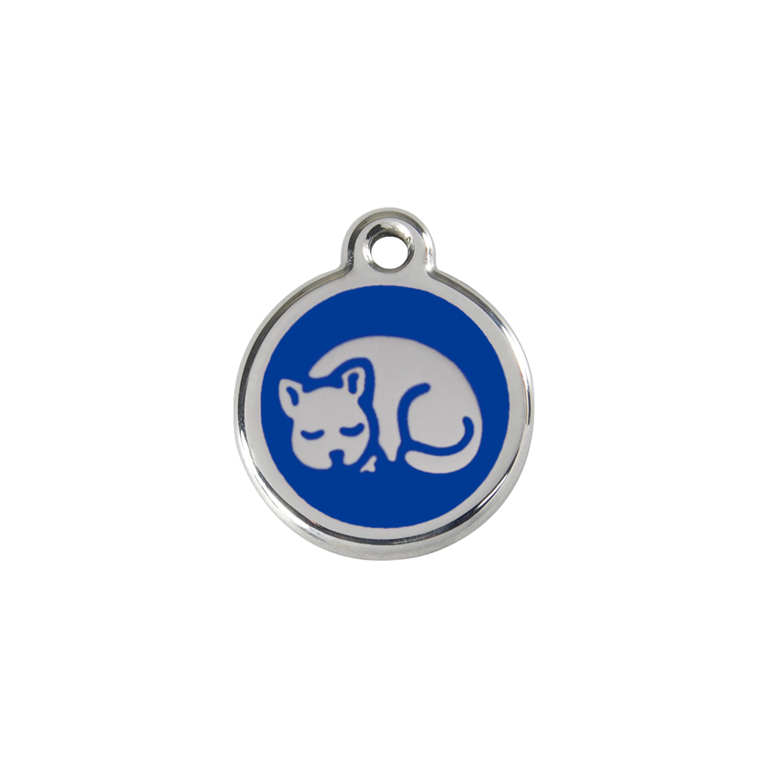 Red Dingo Stainless Steel Sleepy Kitty Cat ID Tag