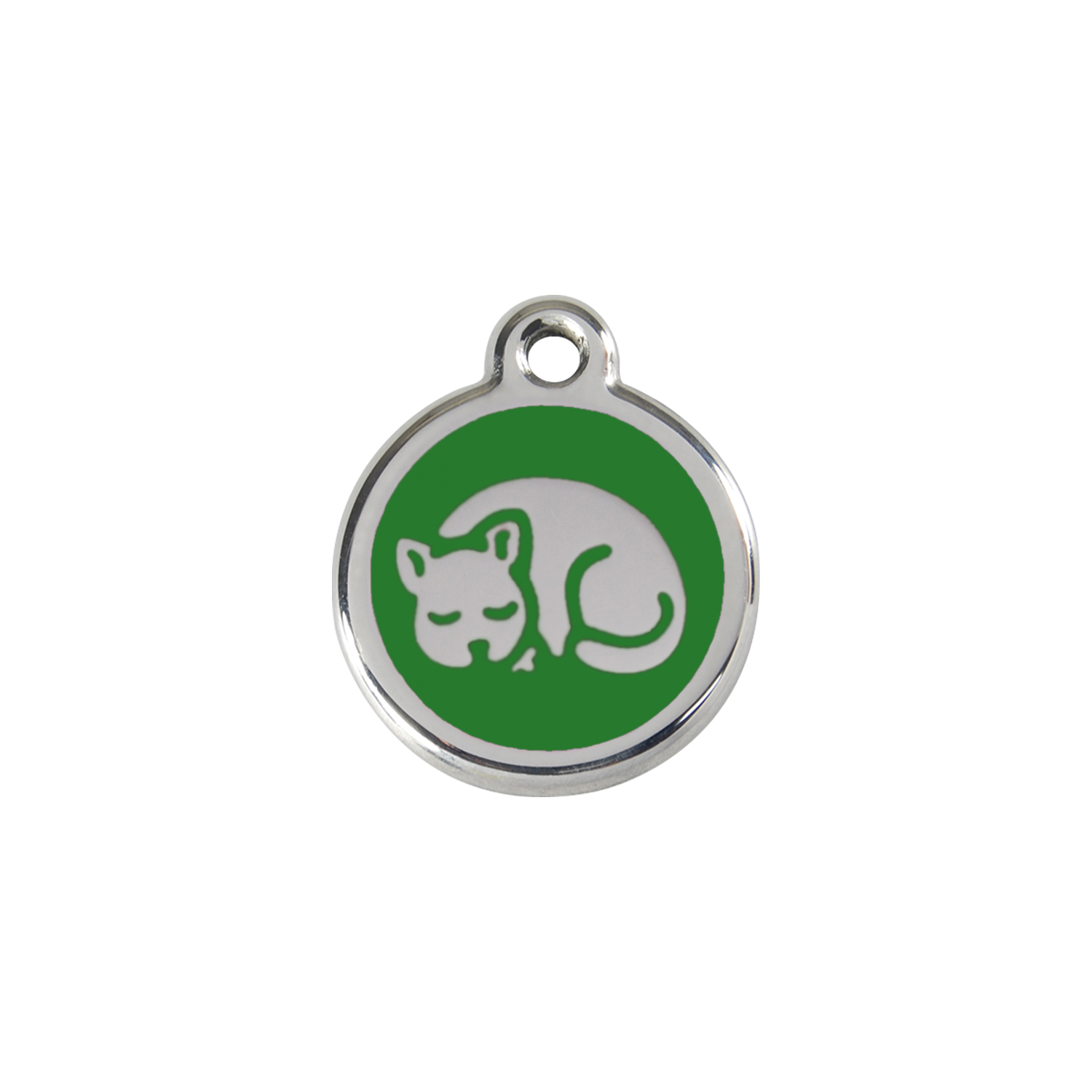 Red Dingo Stainless Steel Sleepy Kitty Cat ID Tag