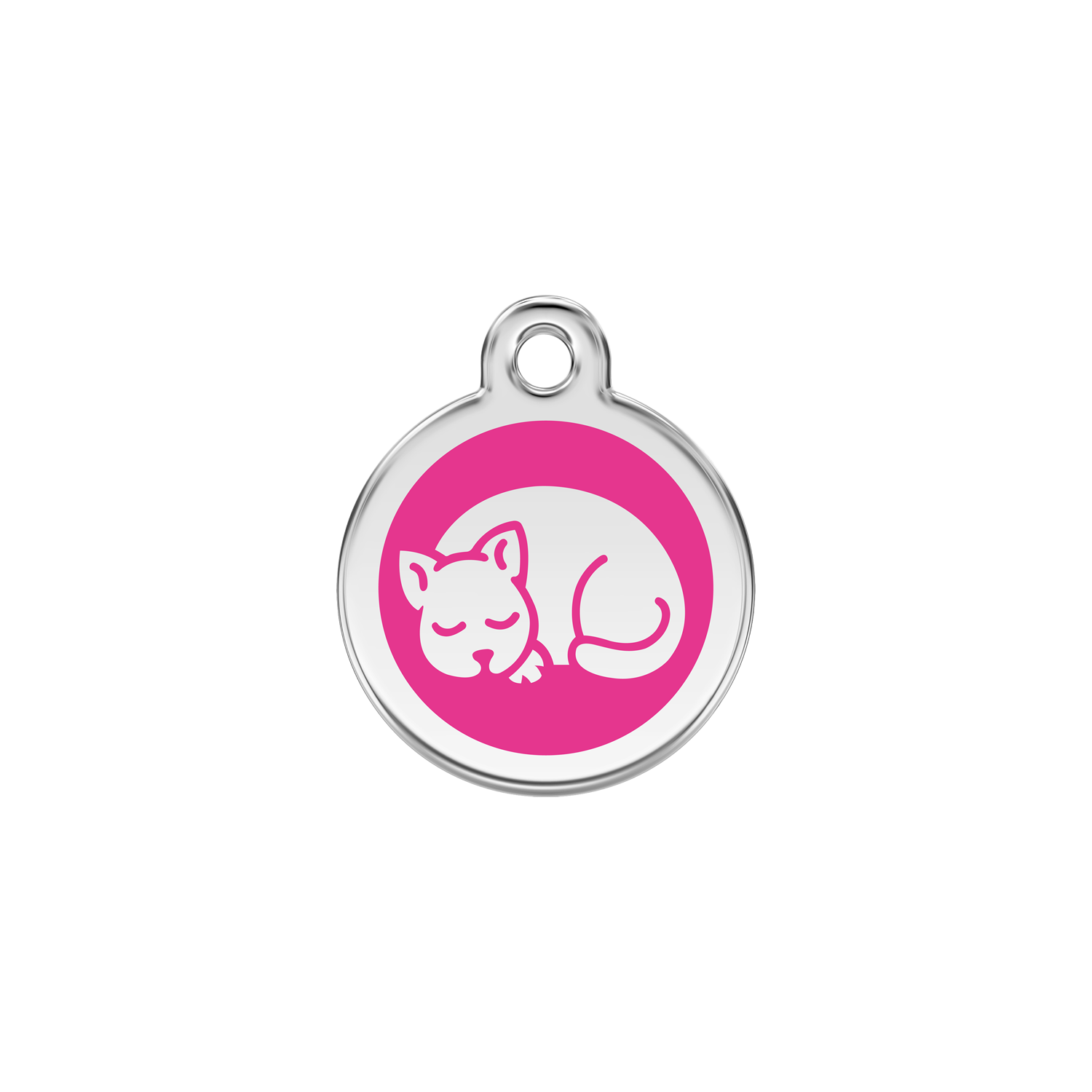 Red Dingo Stainless Steel Sleepy Kitty Cat ID Tag