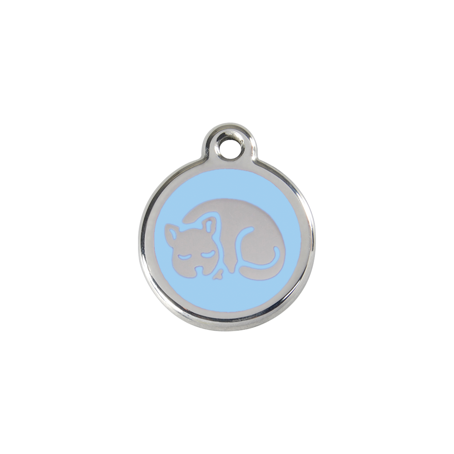 Red Dingo Stainless Steel Sleepy Kitty Cat ID Tag