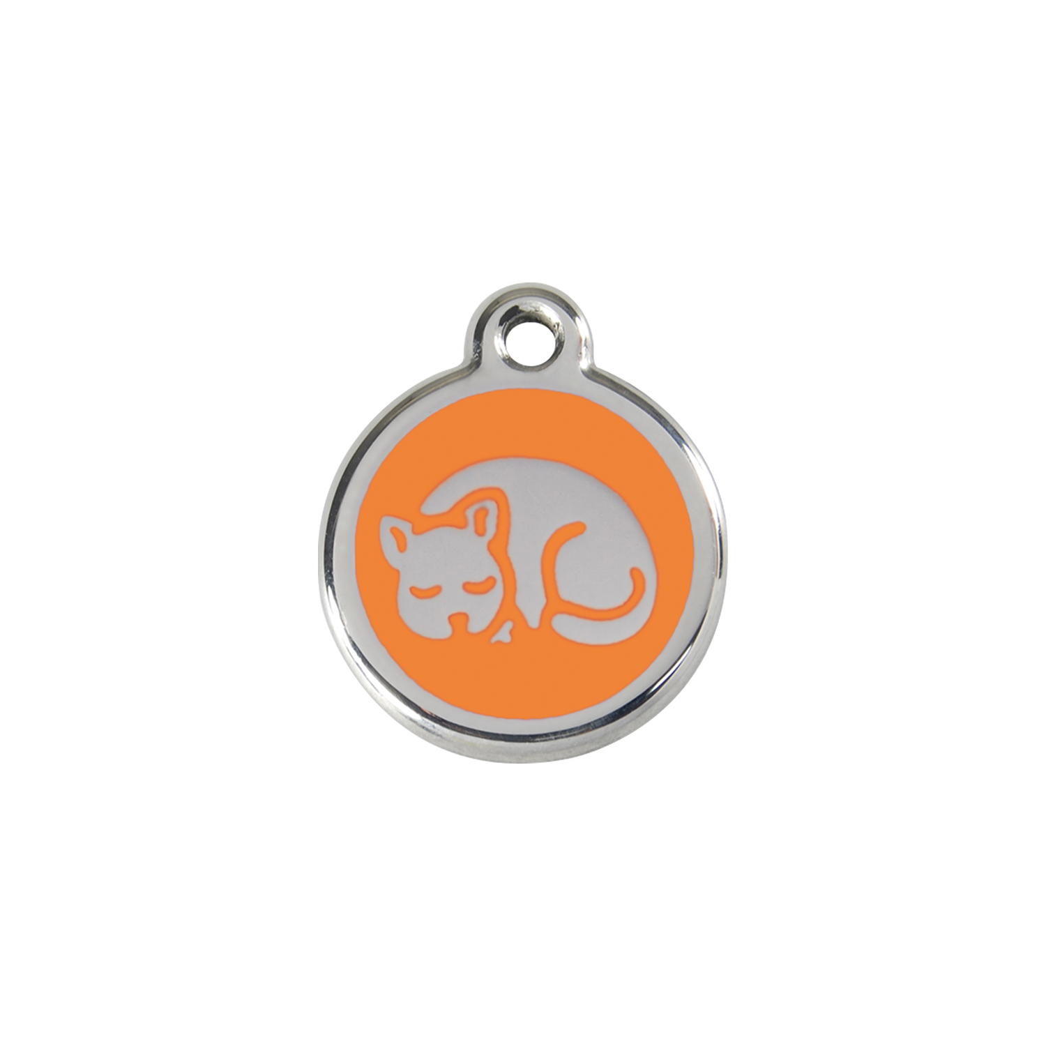 Red Dingo Stainless Steel Sleepy Kitty Cat ID Tag