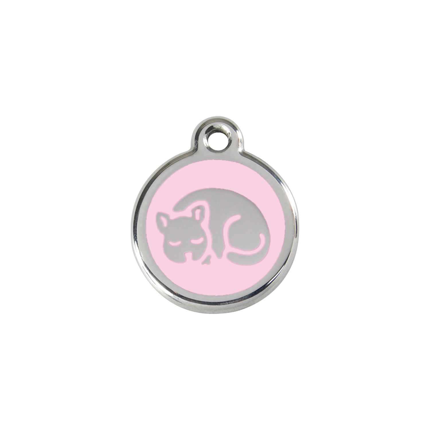 Red Dingo Stainless Steel Sleepy Kitty Cat ID Tag