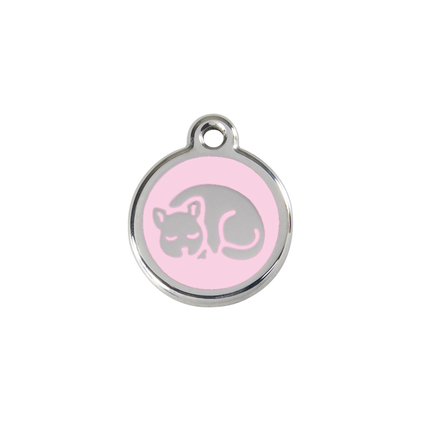 Red Dingo Stainless Steel Sleepy Kitty Cat ID Tag