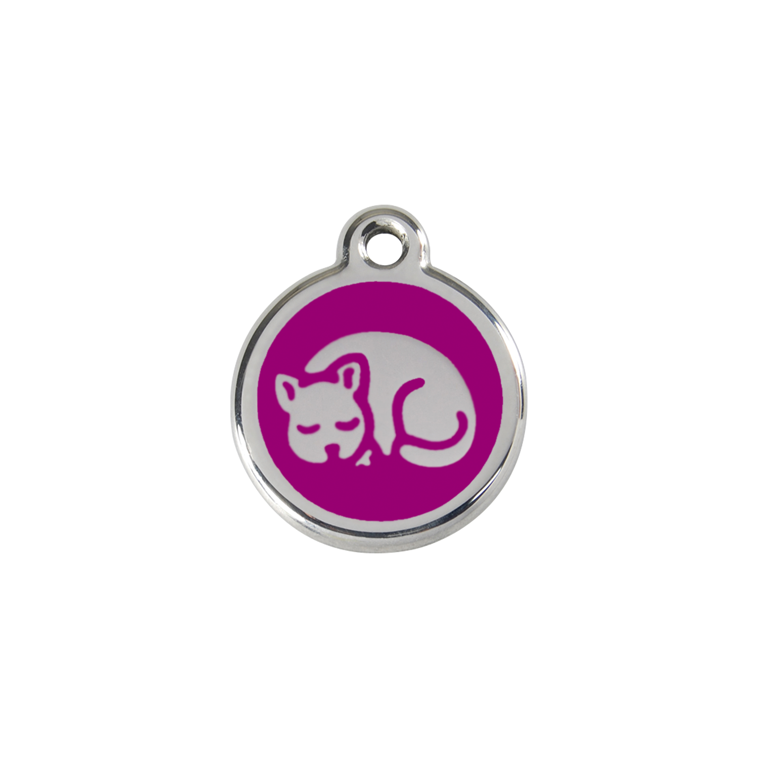 Red Dingo Stainless Steel Sleepy Kitty Cat ID Tag