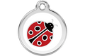 Red Dingo Stainless Steel & Enamel Ladybug Dog ID Tag