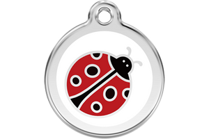 Red Dingo Stainless Steel & Enamel Ladybug Dog ID Tag