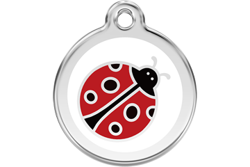 Red Dingo Stainless Steel & Enamel Ladybug Dog ID Tag