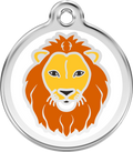 Lion Stainless Steel and Enamel Dog Tag