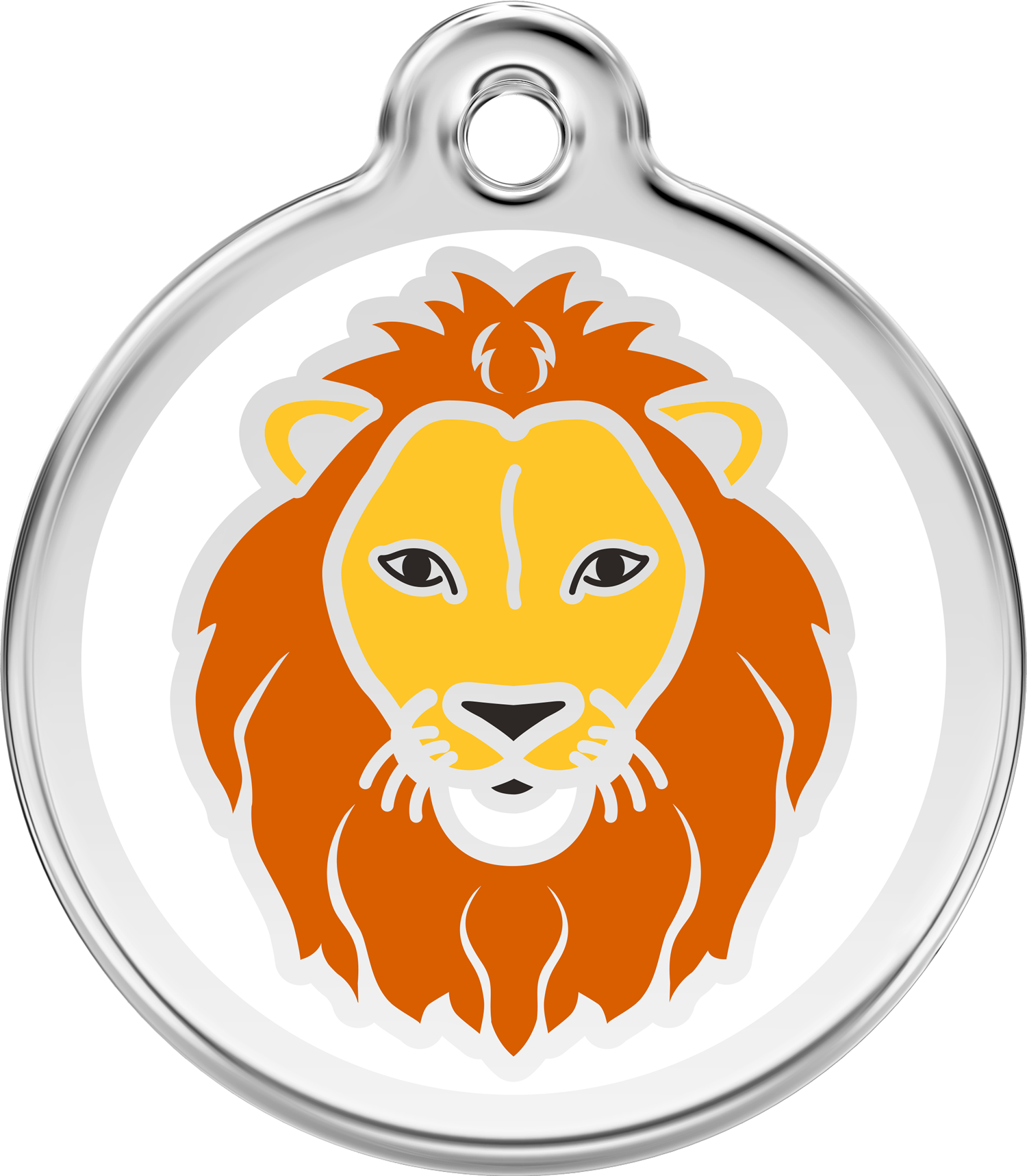 Lion Stainless Steel and Enamel Dog Tag