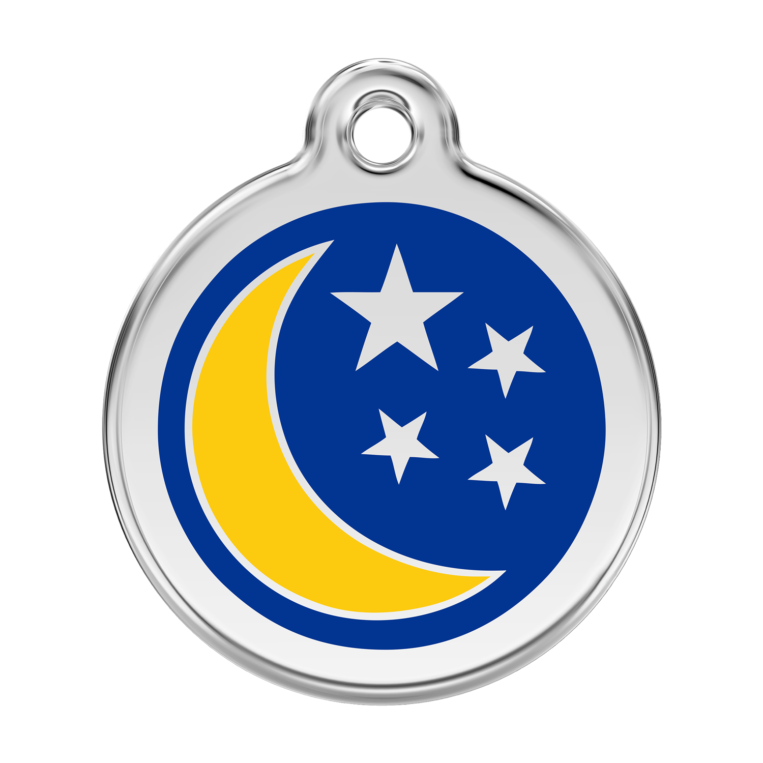 Red Dingo Stainless Steel & Enamel Moon Dog ID Tag