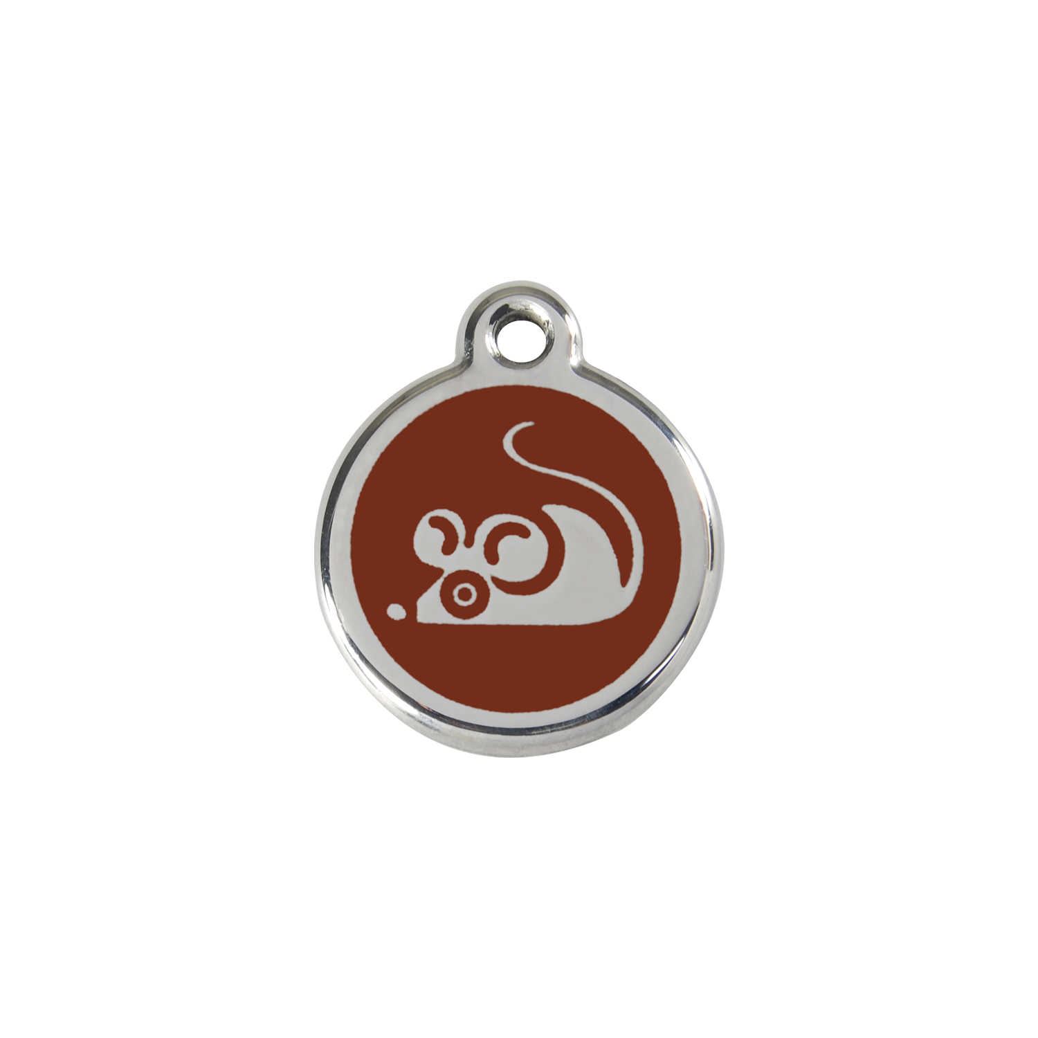 Red Dingo Stainless Steel Sneaky Mouse Cat ID Tag