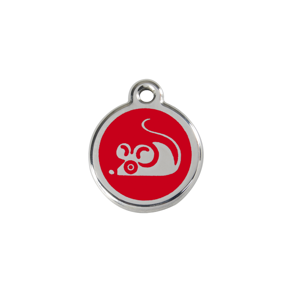 Red Dingo Stainless Steel Sneaky Mouse Cat ID Tag