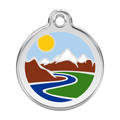 Red Dingo Stainless Steel & Enamel Mountains Dog ID Tag