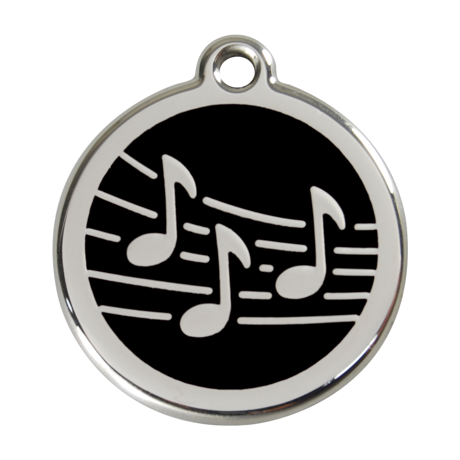 Red Dingo Stainless Steel & Enamel Music Notes Dog ID Tag