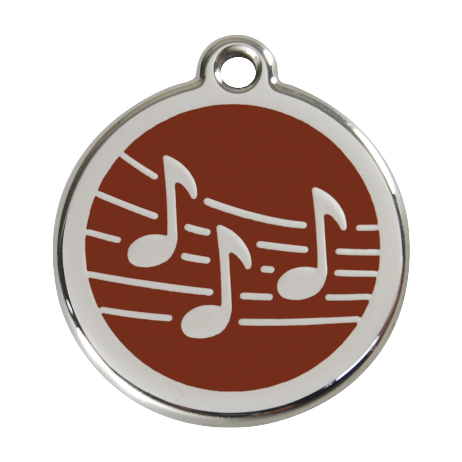 Red Dingo Stainless Steel & Enamel Music Notes Dog ID Tag