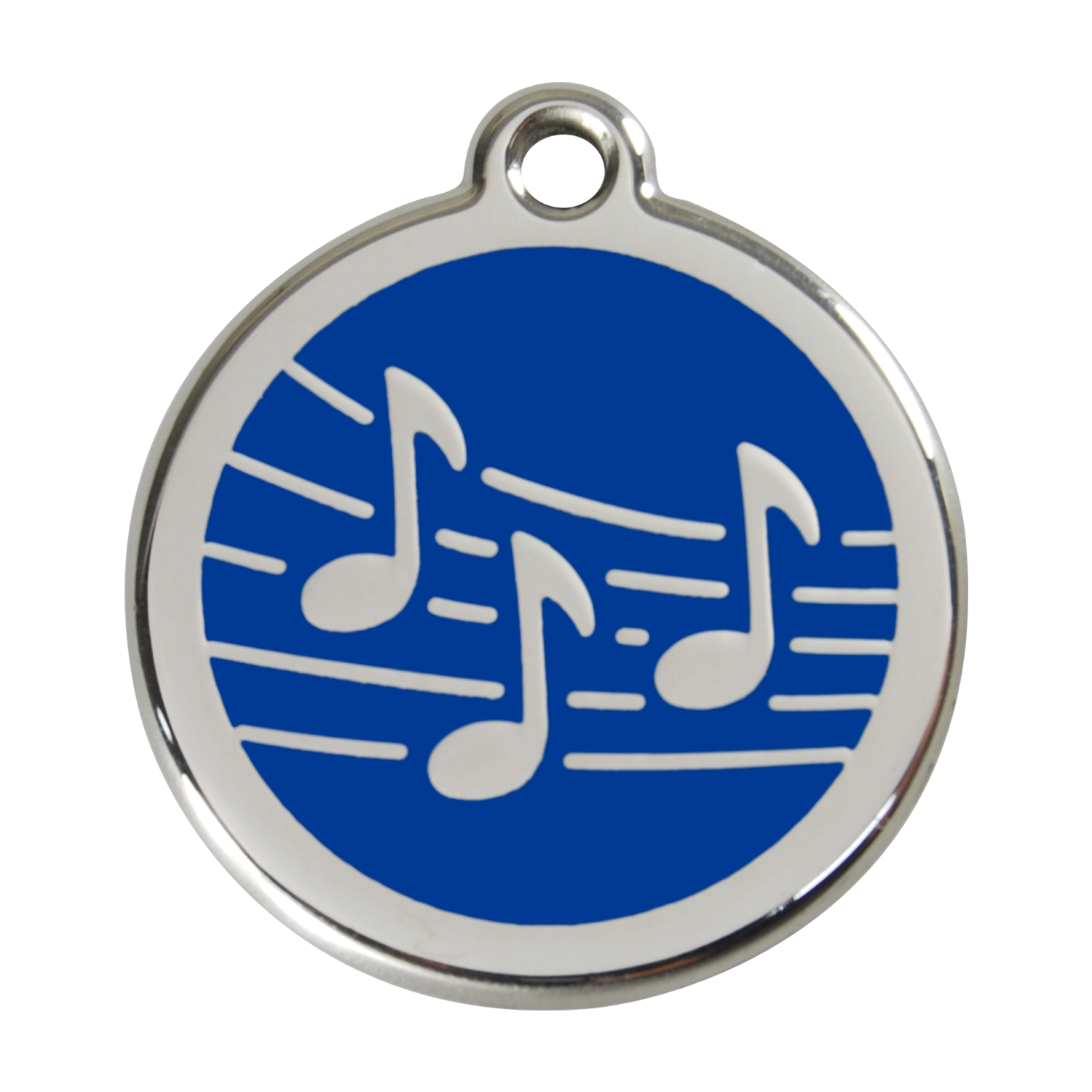 Red Dingo Stainless Steel & Enamel Music Notes Dog ID Tag