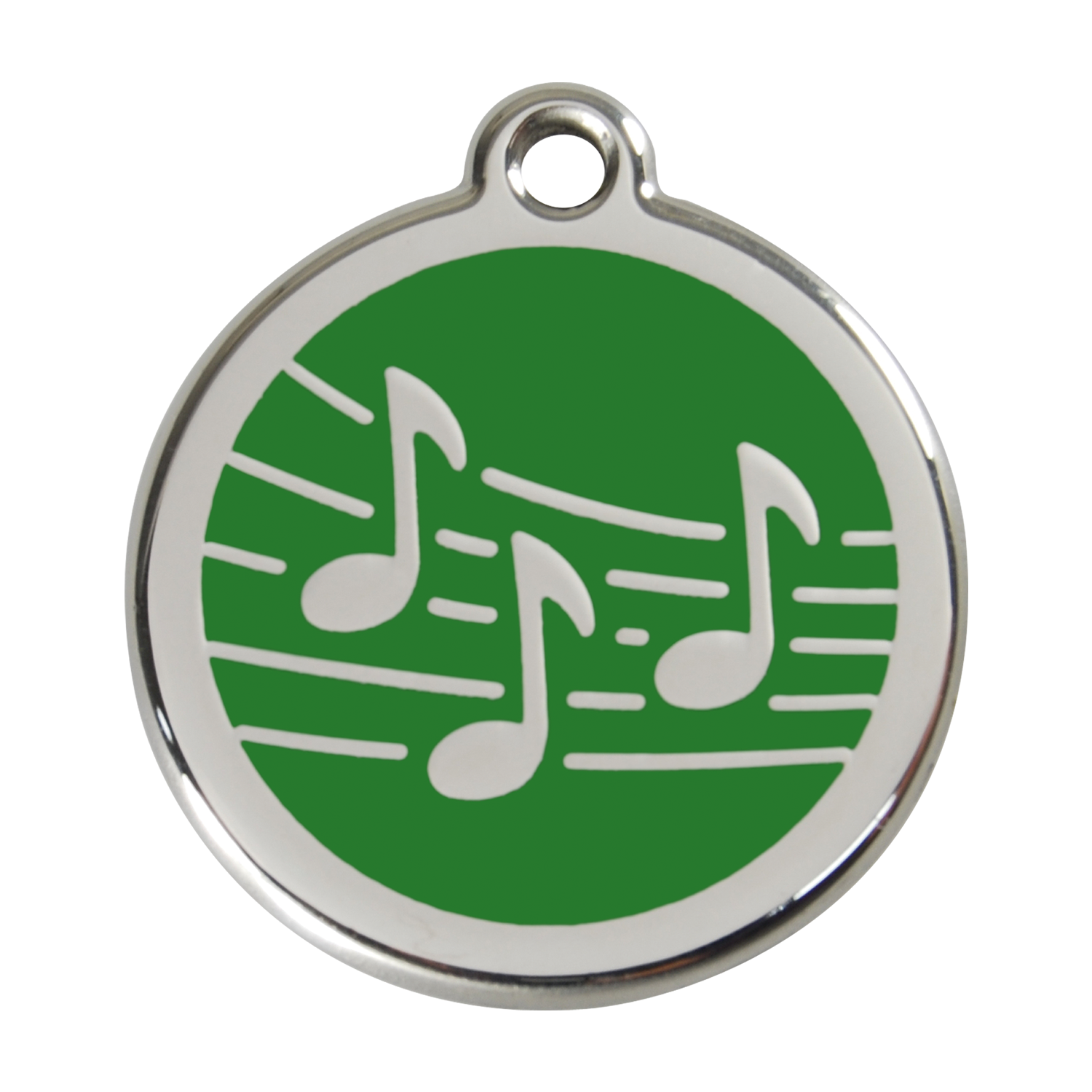Red Dingo Stainless Steel & Enamel Music Notes Dog ID Tag