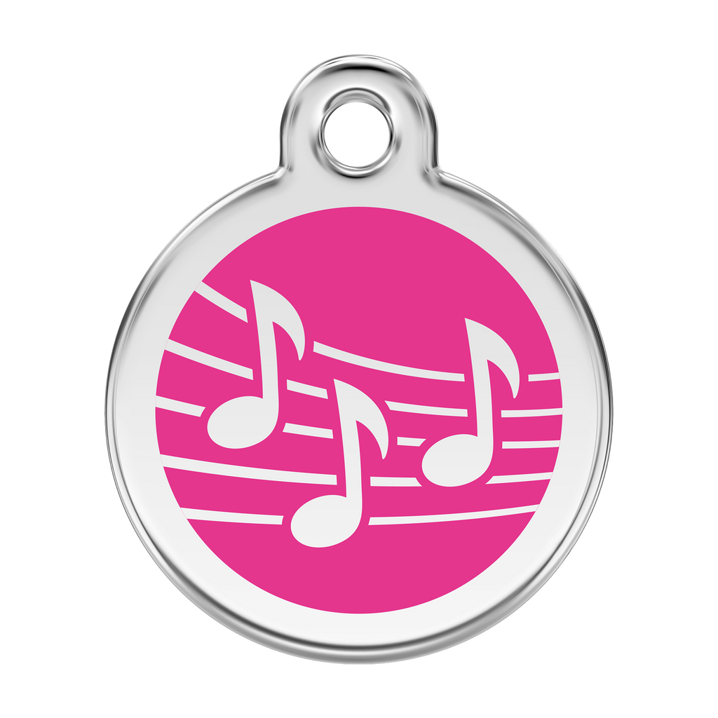 Red Dingo Stainless Steel & Enamel Music Notes Dog ID Tag