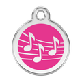 Red Dingo Stainless Steel & Enamel Music Notes Dog ID Tag