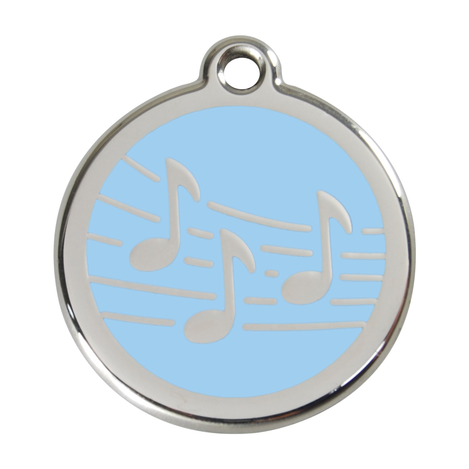 Red Dingo Stainless Steel & Enamel Music Notes Dog ID Tag