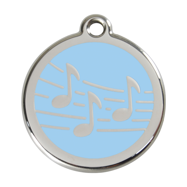 Red Dingo Stainless Steel & Enamel Music Notes Dog ID Tag